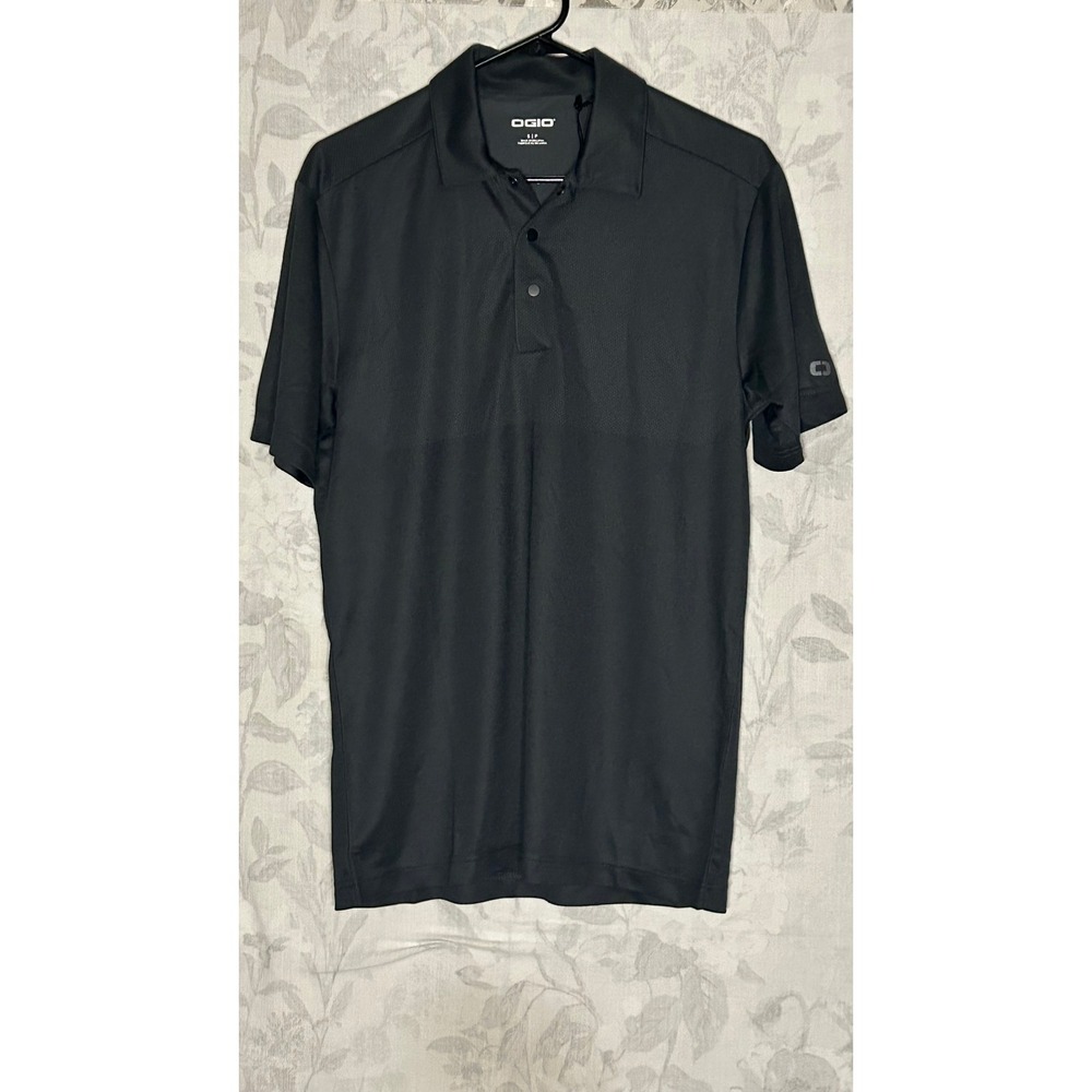 OGIO Mens Black Polo Shirt Short Sleeve Performance Golf Casual Size S